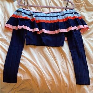 Cropped off the shoulder sweater